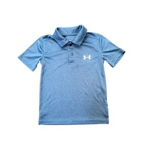 Under Armour‎ Polo Shirt Boys Size 5 Blue Short Sleeve